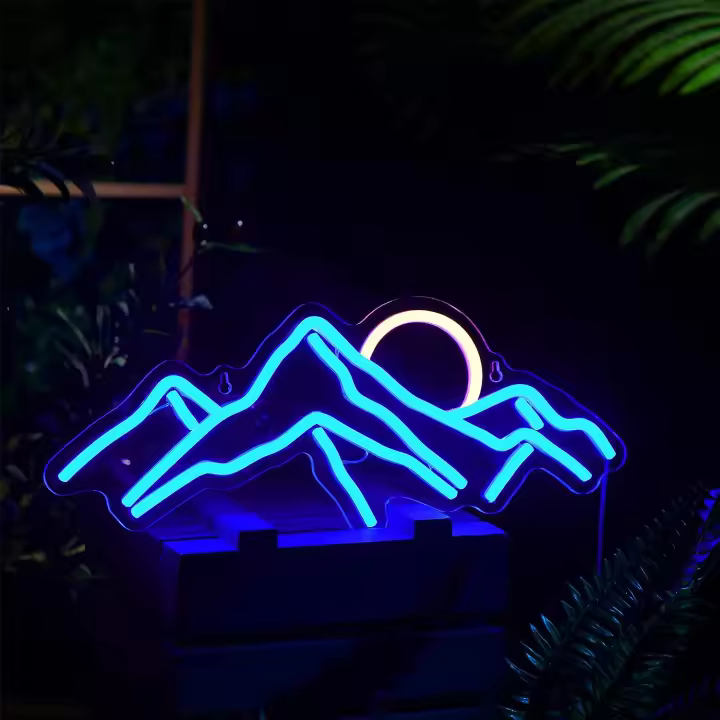 Luces De Neón Montañas LED Para Decoración De Pared Azul Luz De Neón Para Dormitorio Café Oficina Regalo De Cumpleaños Para Niños - 1