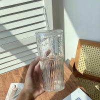 2pcs Vaso De Vidrio Transparente Con Tapa Y Pajita De 600ml Para Bebidas Y Café Frío Vajilla Ecológica Para El Hogar - details 3