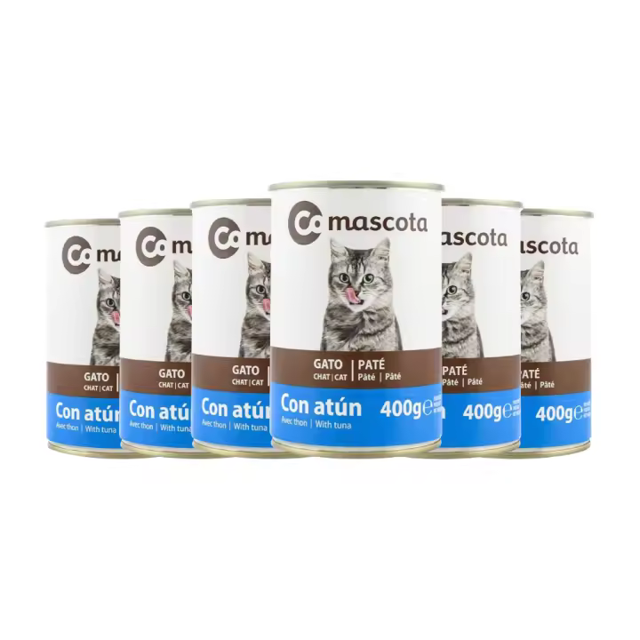 Comida húmeda para gatos con atún Comascota 400 g x 6 latas. Total de 2.4 kilos - 1