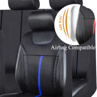 Cubiertas De Asiento Universal De Cuero PU Y Telas De Malla Para Coche Accesorios Unisex Ajuste Para La Mayoría De Los Vehículos SUV Van Camión Asiento Almohadilla - details 4
