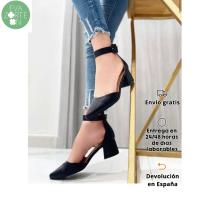 Eva Zorteon - Zapatos de Tacón ancho con Tiras Traseras Mujer,Marca TULIPANO . - details 4