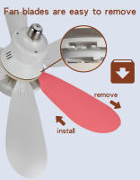 Ventilador De Techo Con Luz 40W 20.5" E27 Soporte Para Habitación Baño Control Remoto LED Moderno Auto-Contenido - details 4