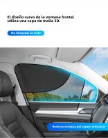SEAMETAL 2Pcs Cortinas Magnéticas Para Coche Doble Capa Protección Solar Privacidad Bloqueo UV Cubierta Para Niños Ventana Lateral - details 3