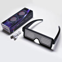 Gafas De Fiesta LED Multilingües Recargables Por USB Luminosas Para Conciertos De Navidad Cumpleaños Fiesta Glow Sunglasses - details 2