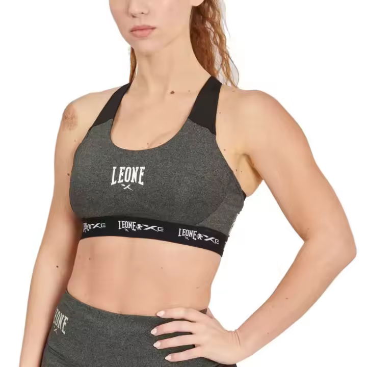 Ropa mujer Tops y sujetadores deportivos Leone1947 Top Deportivo Melange Gris - 1