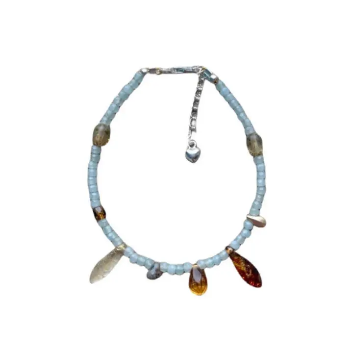 Retro resina waterdrop Cristal pulsera/Cuello Exquisito cuentes brazalete/Cuello Cadena versáthil Fashion clavicular Cadena - 1