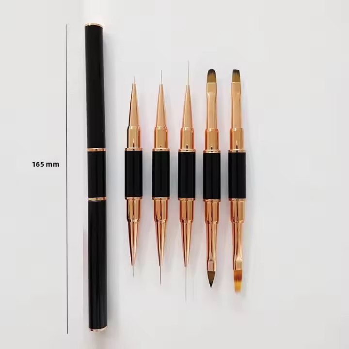 Set Profesional De Pinceles Para Uñas 5pcs Doble Finalizaci\u00f3n Para Líneas Largas Y Detallado De Uñas Línea Fina De Cobre - 1