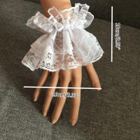 Pulseras De Encaje Negro Con Floral Ruffle Para Mano Lolita Cuff De Muñeca Elegante Guantes Cortos Para Damas Gloves De Halloween - details 6