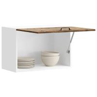 vidaXL Armario de pared de cocina Lucca madera ingeniería blanca en color Blanco/Roble ahumado/Roble Sonoma y más | almacenamiento funcional diseño moderno para baño dormitorio sala - details 1