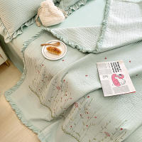 Cubierta De Edredón De Verano Con Bordado De Flores Y Volantes Estilo Princesa Coreana 1/3Pc Fundas Para Edredón Microfibra Seda 400TC Sin Alérgenos Para Adultos - details 16