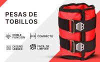 ManiBoom Pesas para Tobillos o Muñecas - PACK 2 Tobilleras con Peso y Correas AJUSTABLES - Lastres de 0,5kg, 1kg, 1,5kg y 2kg por Unidad - Ankle Weights para Gym, Correr, Caminar - details 0