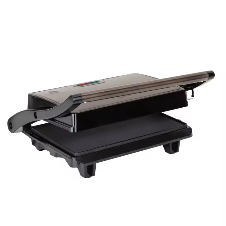 JATA JEGR1106 Parrilla Eléctrica y Grill con Placas Lisas Antiadherentes de 22,5 X 14,6 Cm - 1