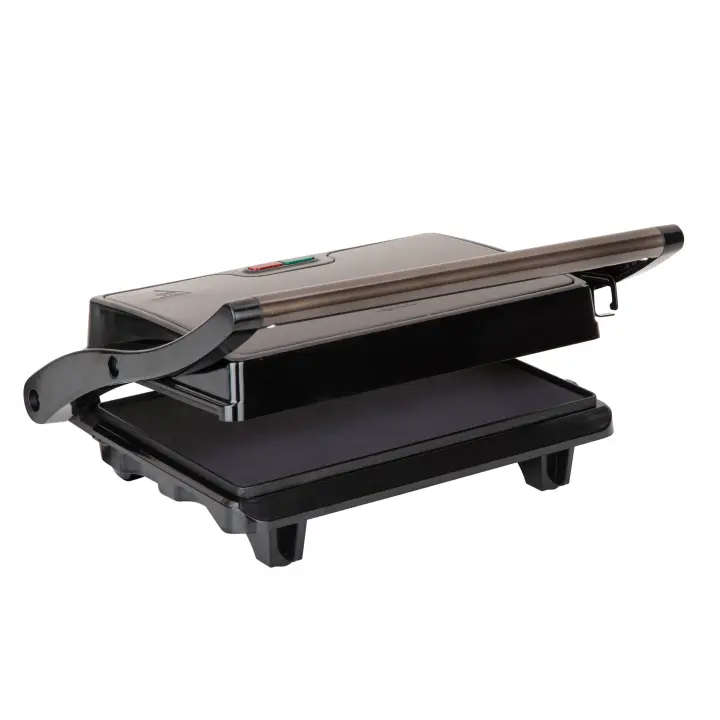 JATA JEGR1106 Parrilla Eléctrica y Grill con Placas Lisas Antiadherentes de 22,5 X 14,6 Cm - 1