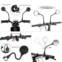 Juego de 2 espejos de bicicleta para manillar, espejo de manillar retro 360 ° ajustable, espejo de scooter eléctrico, bisel de espejo para bicicleta de montaña, bicicleta de carretera, bicicleta de carreras, ciclomotor - details 1