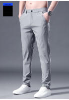 Pantalones Casuales Para Hombre De Seda Helada Verano Carga Rápida Delgados Estirables Estilo Recto Slim Fit Pantalones Completo Tipo De Cierre: Cremallera - details 15
