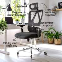 AREBOS Silla de oficina ergonómica, silla de escritorio con reposacabezas ajustable - details 22