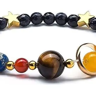 Pulsera de piedra de lava natural con cuentas de 8 mm, pulsera de ansiedad, pulsera de cuentas de yoga, pulsera de cristal para mujeres y hombres - 1