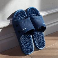 Zapatillas De Hombre Antideslizantes Con Masaje Suela Suave Color Sólido Sandalias De Baño Para Mujer Zapatos De Salud Simple - details 4