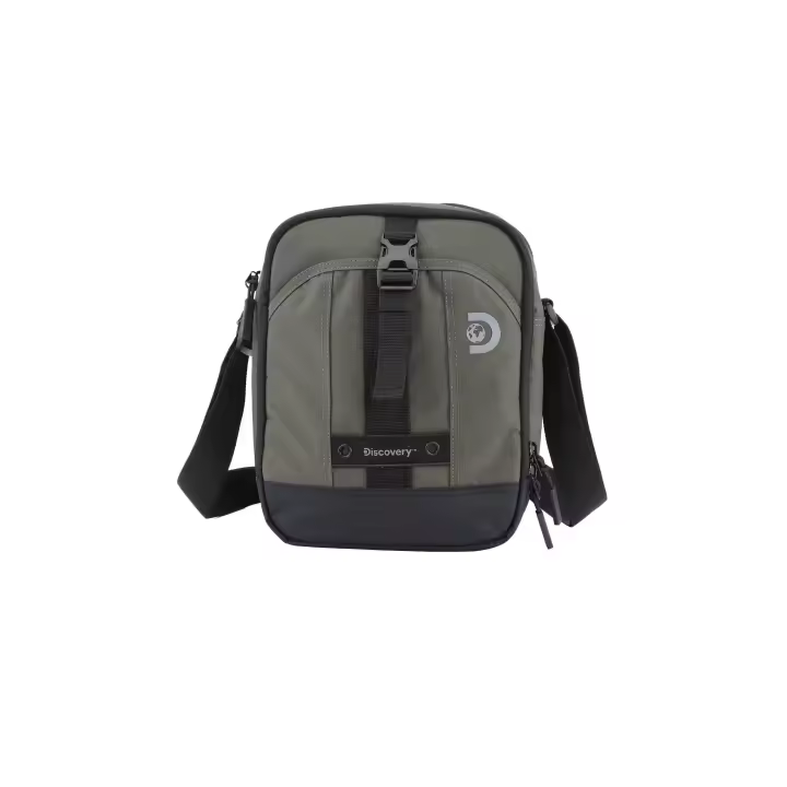 Discovery Bolso Bandolera Shield Negro con 2 Compartimentos y Bolsillos Multiusos - 1