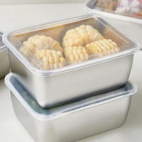 Caja De Almacenamiento De Alimentos De Acero Inoxidable 600ml Con Tapa De Plástico Para Refrigerador Conservación De Frescura Para Picnics - details 7