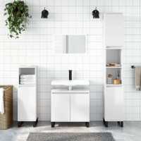 vidaXL Armario de baño madera de ingeniería 58x33x60 cm en color Gris hormigón/Madera antigua/Negro y más | almacenamiento funcional diseño moderno para baño dormitorio sala - details 6