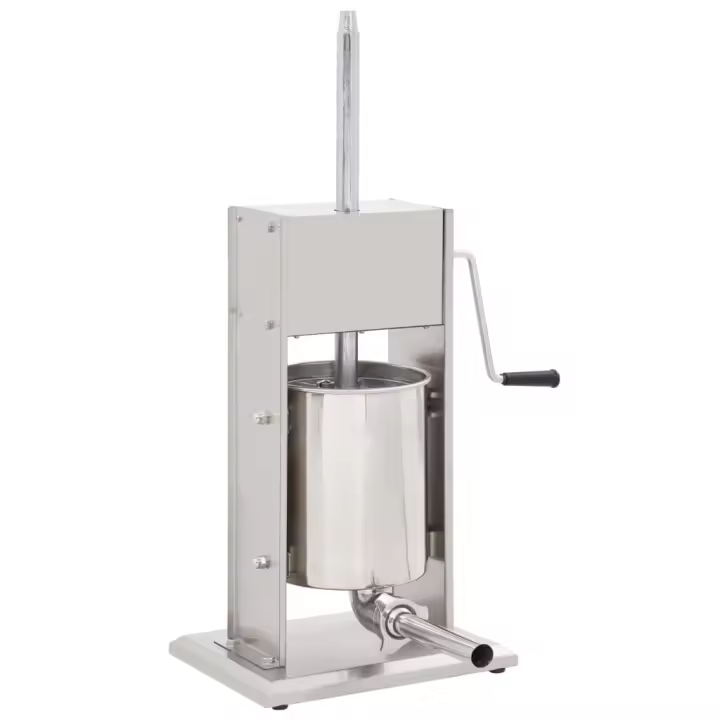 vidaXL Embutidora manual de acero inoxidable plateado 10 L - 1