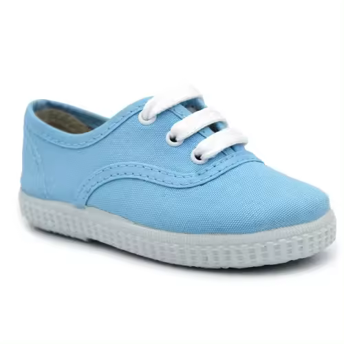 Zapatillas textil INGLÉS HERMI LZ400 CELESTE. Hecho en España - 1