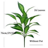 Ramas De Magnolia Artificial 76cm 26 Hojas Falsas De Banyan Hojas Verdes De Sansevieria Para Decoración De Jardín Y Exteriores En Casa - details 5