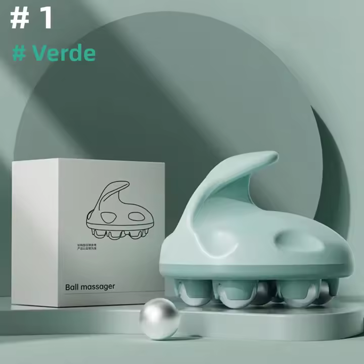 Masajeador De Rodillos Para Celulitis Bola De Masaje Profundo Para Espalda Cuello Pierna Hombro Con 7 Rodillos Metálicos De 360 Grados - 1