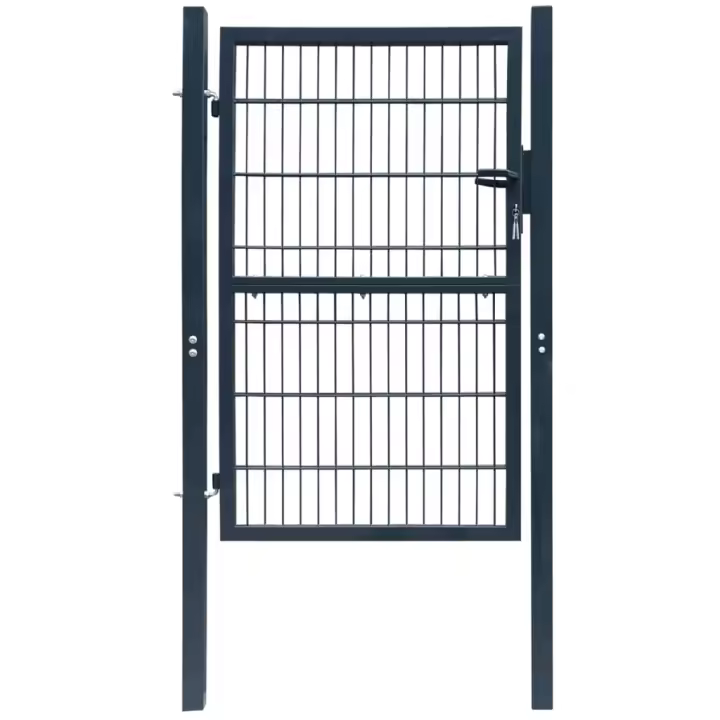 vidaXL Puerta de valla de acero gris antracita 106x248 cm - 1