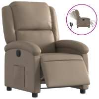 vidaXL Sillón reclinable eléctrico de cuero sintético Negro, Crema, Gris Sillon Dormitorio Sillon Comodos Silla Relax Sillón Sofá - details 0