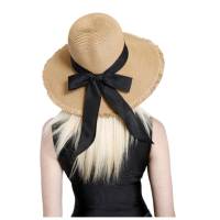 Kebedo Moda Sombrero de Paja Ajustable para Mujer, ala Ancha, Pamela Grande, Sombrero Mujer Verano para el Sol, Gorro Playa con Protección Solar, Talla única ajustable 56-57 CM - details 2