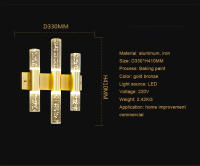 Lámparas De Pared Modernas De Cristal De Burbuja LED Para Baño Dormitorio Sala De Estar Iluminación Interior Decorativa Dorado/Plateado - details 5