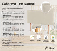 DHOME Cabecero de Lino Natural Liso con Ribete Cabezal Tapizado Cama Dormitorio Moderno Top Trending (Beige Lino) - details 6