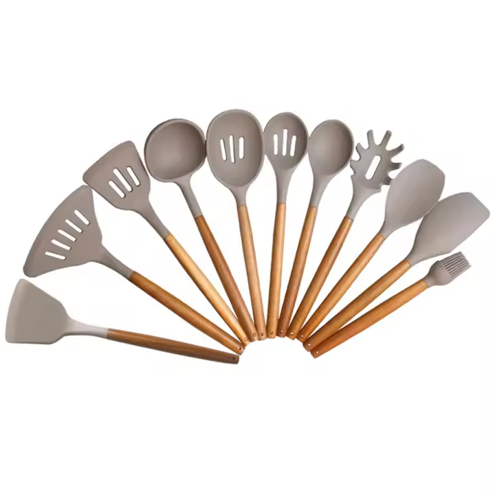 Juego de utensilios de cocina de silicona de 11 piezas, utensilios de cocina resistentes al calor, utensilios de cocina antiadherentes - 1