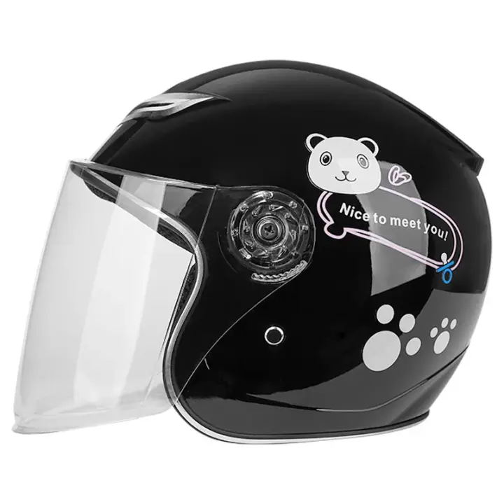 Infantil Helmet With Patrón De Dibujos Animados Láestima Cuatro Estaciones Protección Seguridad Niños Motocicleta Casco Frontal Abierto - 1
