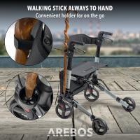 AREBOS Caminador Andador plegable de aluminio con ruedas ligero con frenos 136 kg - details 15