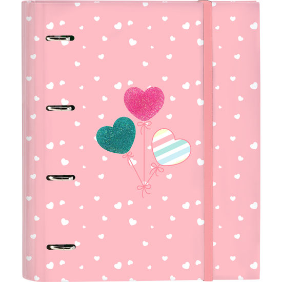 SAFTA  CARPETA 4 ANILLAS 35MM CON RECAMBIO BLACKFIT8 "GLOBITOS" - Carpeta Anillas Licencia Oficial - Diseño Exclusivo - Ideal para Uso Diario - Material Duradero - Compatible con Hojas A4