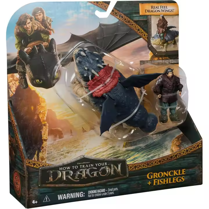 Dragons, Cómo Entrenar a tu dragón, Patas de pez, acción de dúo Vikingo, Juguetes para niños a Partir de 4 años DreamWorks Figure Movie Med Gronckle Fishlegs, Multicolor (Spin Master 6074006) - 1