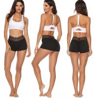 Shorts Deportivos De Cintura Alta Para Mujer Sexy Leggings De Gimnasia Y Yoga Transpirables Sólidas De Poliéster Fitness Briefs - details 4