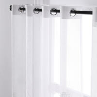 Cortinas Tullé Bordadas 2 Panel Para Sala De Estar Y Dormitorio Decoración De Hogar Translúcidas Con Bolsa Para Rodamiento Modernas Y Elegantes - details 5