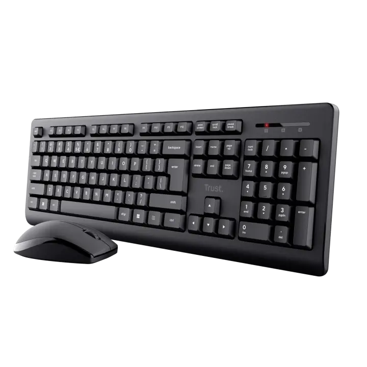 Kit de Teclado y Ratón Inalámbricos Trust Primo - Tamaño Completo, Resistente a Vertidos, Ambidiestro, Diseño Compacto y Sin Cables - Ideal para Trabajar Cómodamente - Compatible con Windows, macOS y Chrome OS - 1