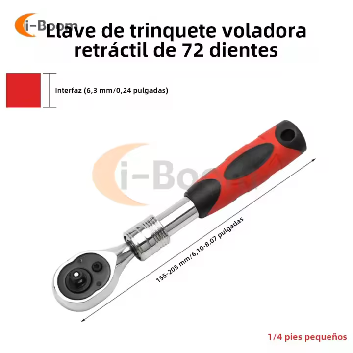 Llave De Eje Extensible Telescopio 72 Dientes 1/4" 3/8" 1/2" Pulgada Llave De Eje Con Mango Herramienta De Llave De Rosca Multifuncional De Acero Cromo Vanadio Aideepen - 1