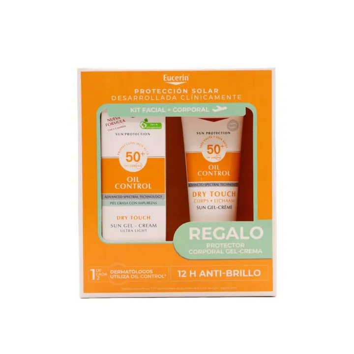Eucerin Gel-Crema Facial Oil Control Dry Touch FPS 50+ 50 ml+ Regalo Gel Crema Corporal SPF50+ 50ml - 1