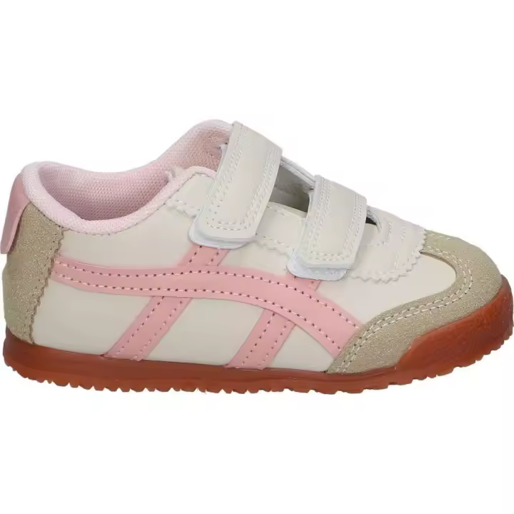 BUBBLE | Zapatilla Bubble para Niña – Deportivas Infantiles en Color Blanco con Detalles en Rosa y Beige – Zapatillas con Velcro – Respetuosas con el Pie – Cómodas y Versátiles – Combinables – Modelo C1195 - 1