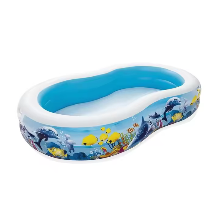 Bestway Piscina Hinchable 2 Camaras Fondo de Mar 262x157x46 cm +3 Años Jardin 54118 - 1
