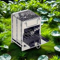 Estufa De Camping Plegable Y Portátil De Acero Inoxidable Mini Barbacoa Con Grill De Carbón Ligero Para BBQ Coreano Fuego Pit - details 6