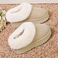 Botas De Nieve Para Mujer De Cuero Sintético Con Interior De Algodón Y Suela Gruesa Antideslizante Botas Cálidas Sin Cordones Para Invierno - details 12