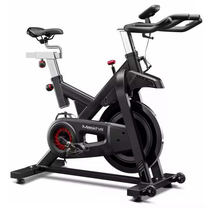 Bicicleta Indoor Spinning MASKHAL Black, Pantalla LCD, Rueda Inercia 13 Kg - 1
