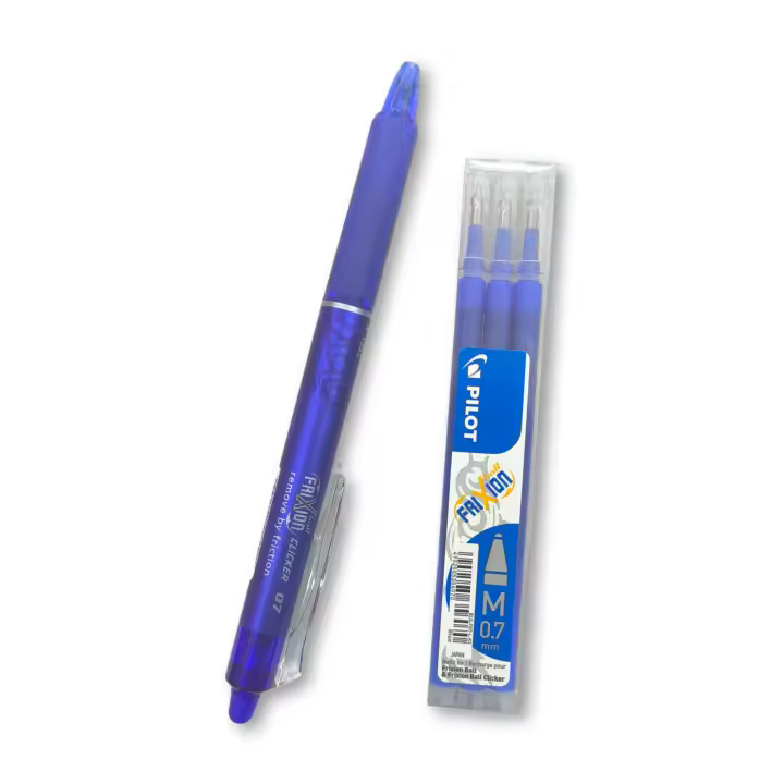 LILI HOME Pack 8 Bolígrafos Borrable Pilot Frixion 0.4mm + 12 Recambios Perfecto para una escritura fluida y rápida, con un mecanismo de clic retráctil.     ○ Escribe, borra y vuelve a escribir sin problemas, tantas veces como lo necesites. - 1